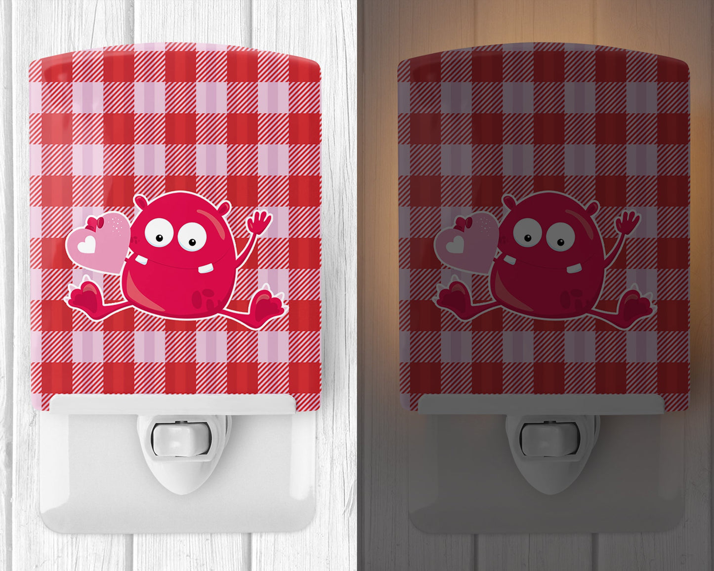 Cupid Monster Angel on Plaid #6 Ceramic Night Light BB9126CNL