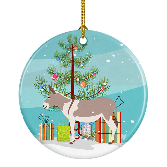 Australian Teamster Donkey Christmas Ornament - Round Ceramic Ornament – Artist-Designed Keepsake Decoration BB9213CO1