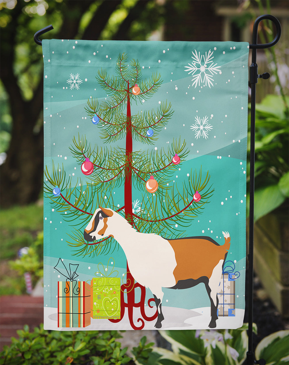 Alpine Goat Christmas Garden Flag - Outdoor Decorative Yard Flag BB9247GF