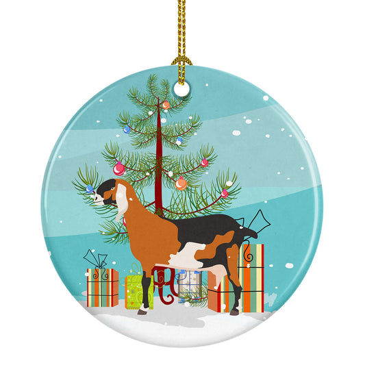 Anglo-nubian Nubian Goat Christmas Ornament - Round Ceramic Ornament – Artist-Designed Keepsake Decoration BB9250CO1