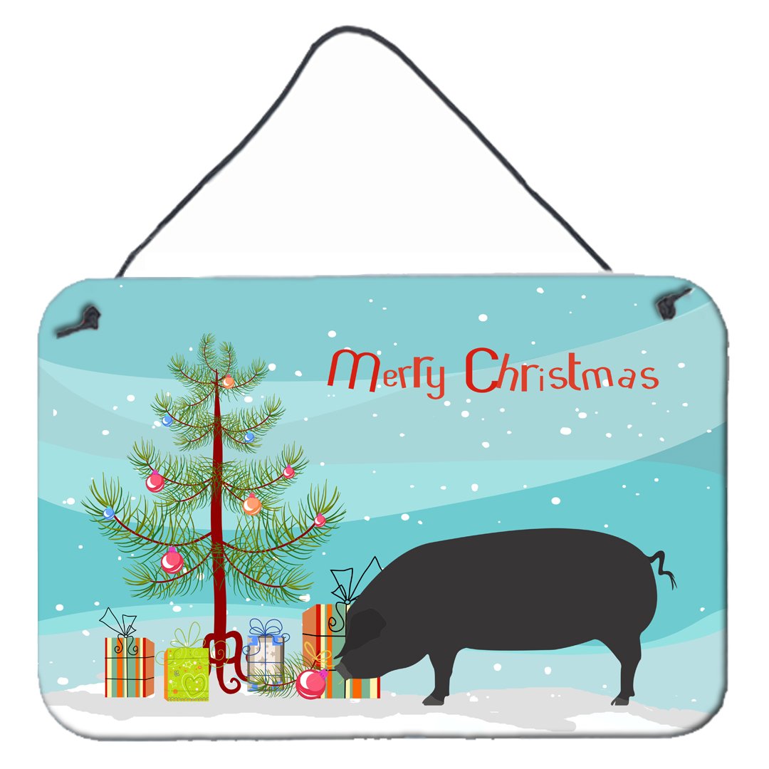 Devon Large Black Pig Christmas Wall or Door Hanging Prints BB9298DS812
