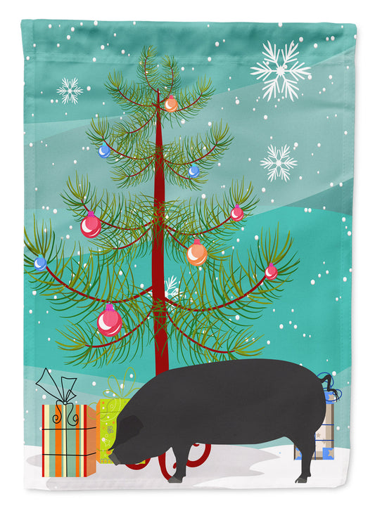 Devon Large Black Pig Christmas Garden Flag - Outdoor Decorative Yard Flag BB9298GF