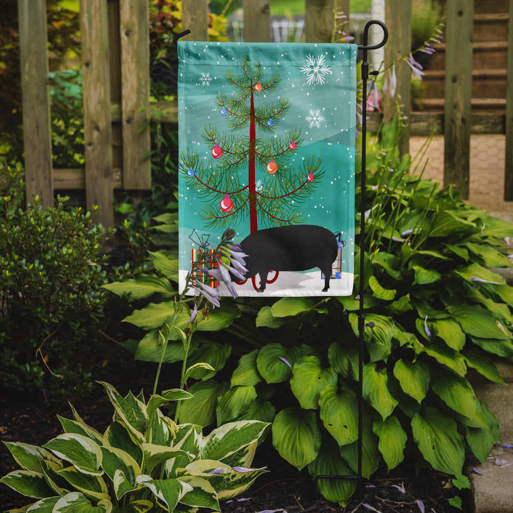 Devon Large Black Pig Christmas Garden Flag - Outdoor Decorative Yard Flag BB9298GF