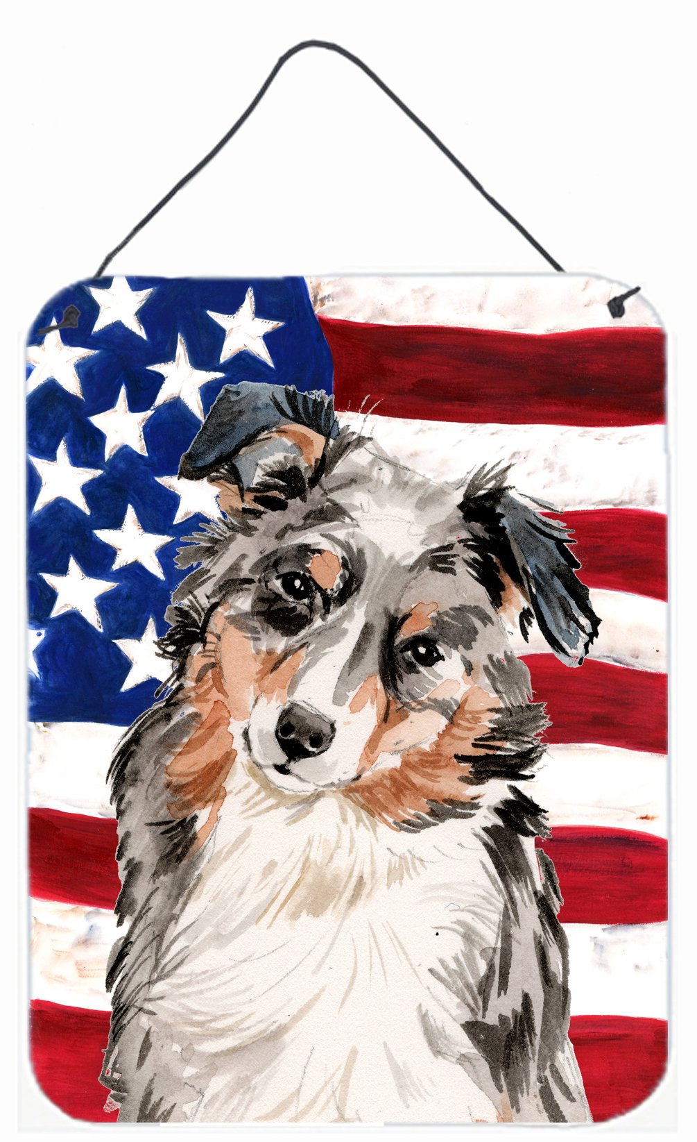 Australian Shepherd Patriotic Wall or Door Hanging Prints BB9362DS1216