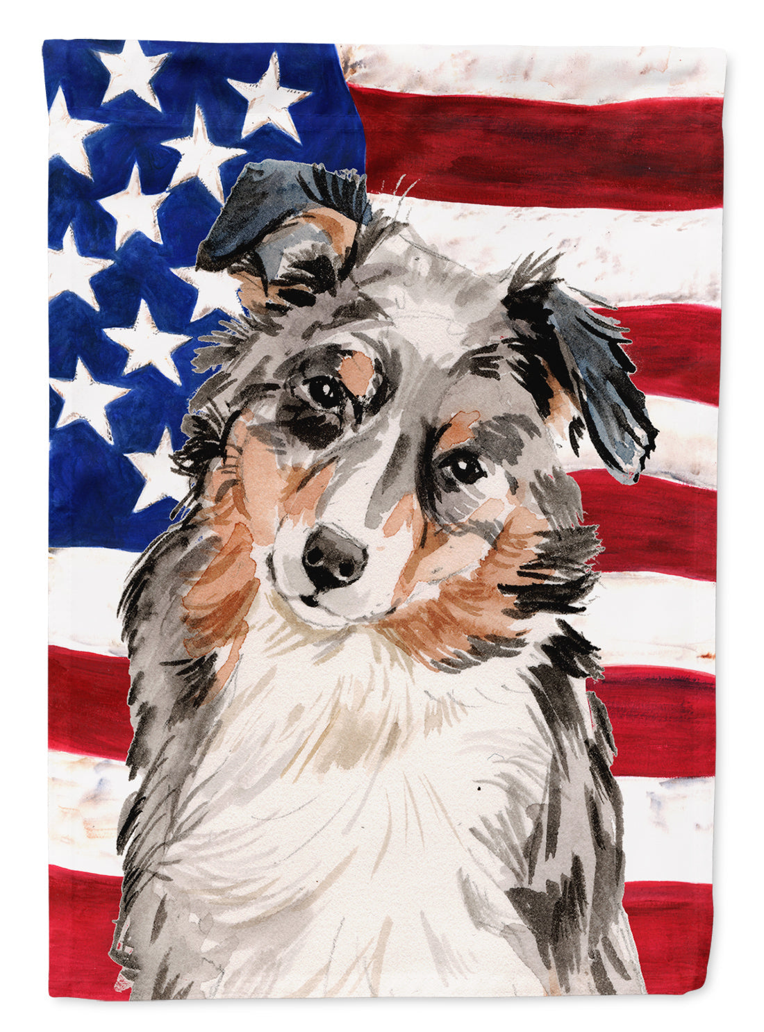 Australian Shepherd Patriotic Garden Flag - Outdoor Decorative Yard Flag BB9362GF