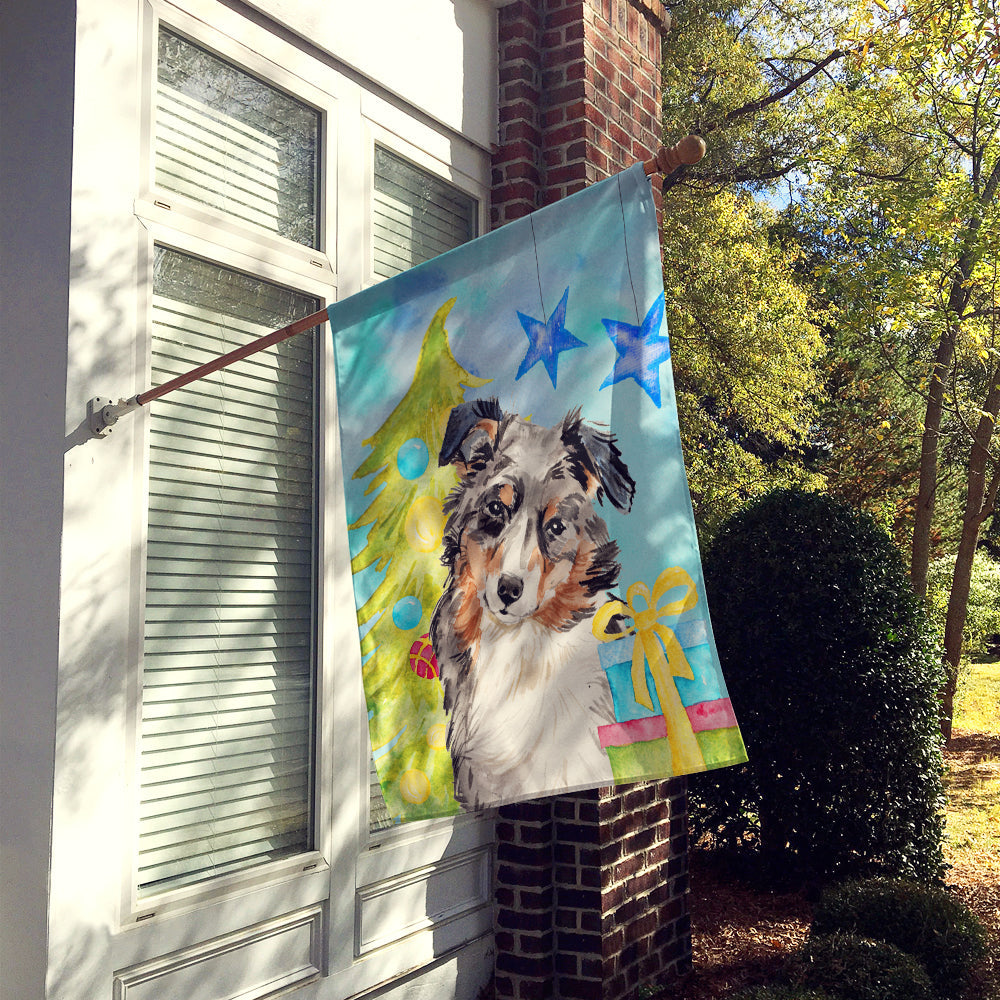 Australian Shepherd Christmas Flag Canvas House Size BB9397CHF
