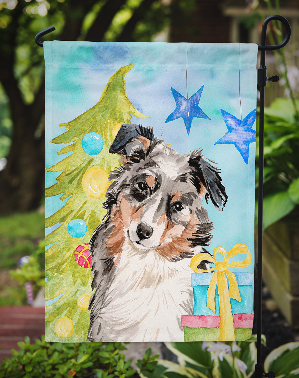 Australian Shepherd Christmas Garden Flag - Outdoor Decorative Yard Flag BB9397GF
