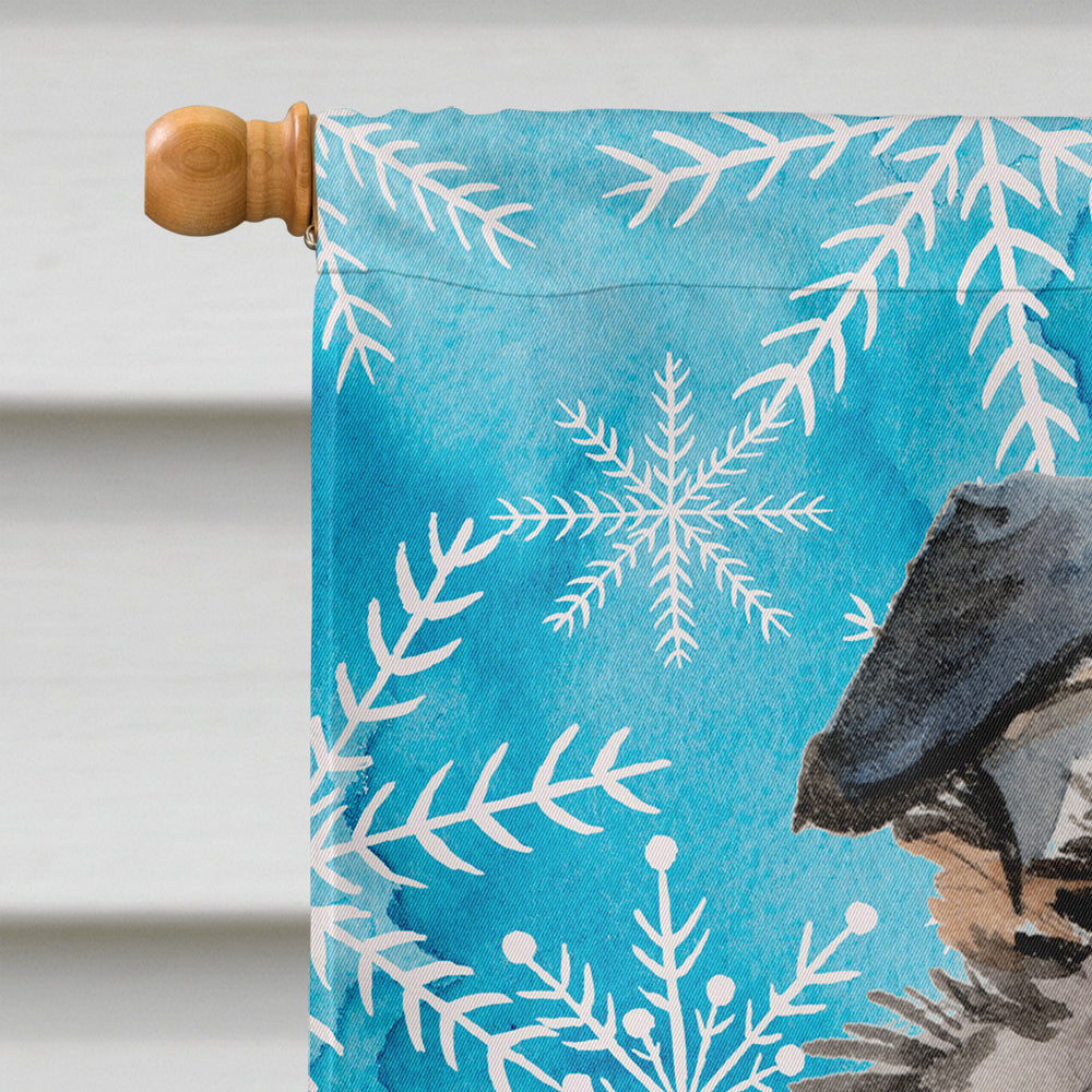 Australian Shepherd Winter Flag Canvas House Size BB9432CHF