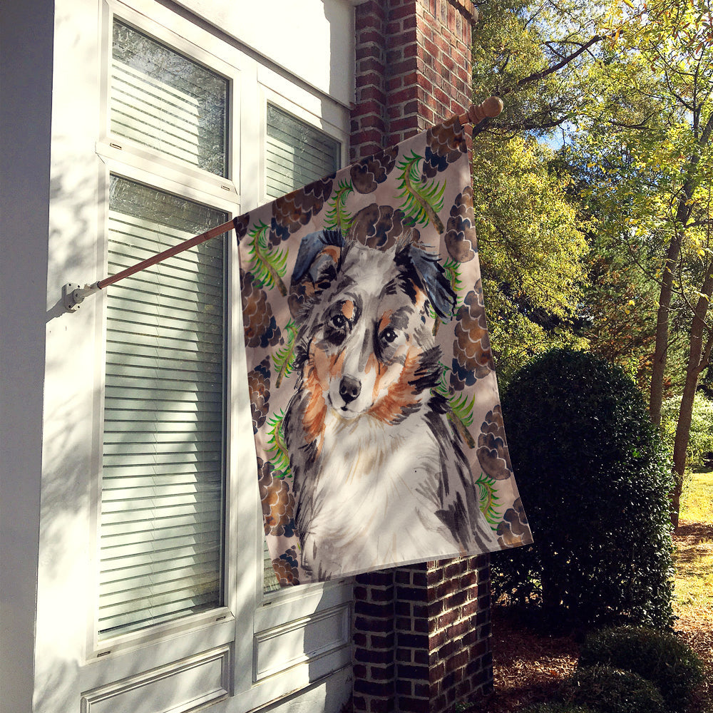 Australian Shepherd Pine Cones Flag Canvas House Size BB9572CHF