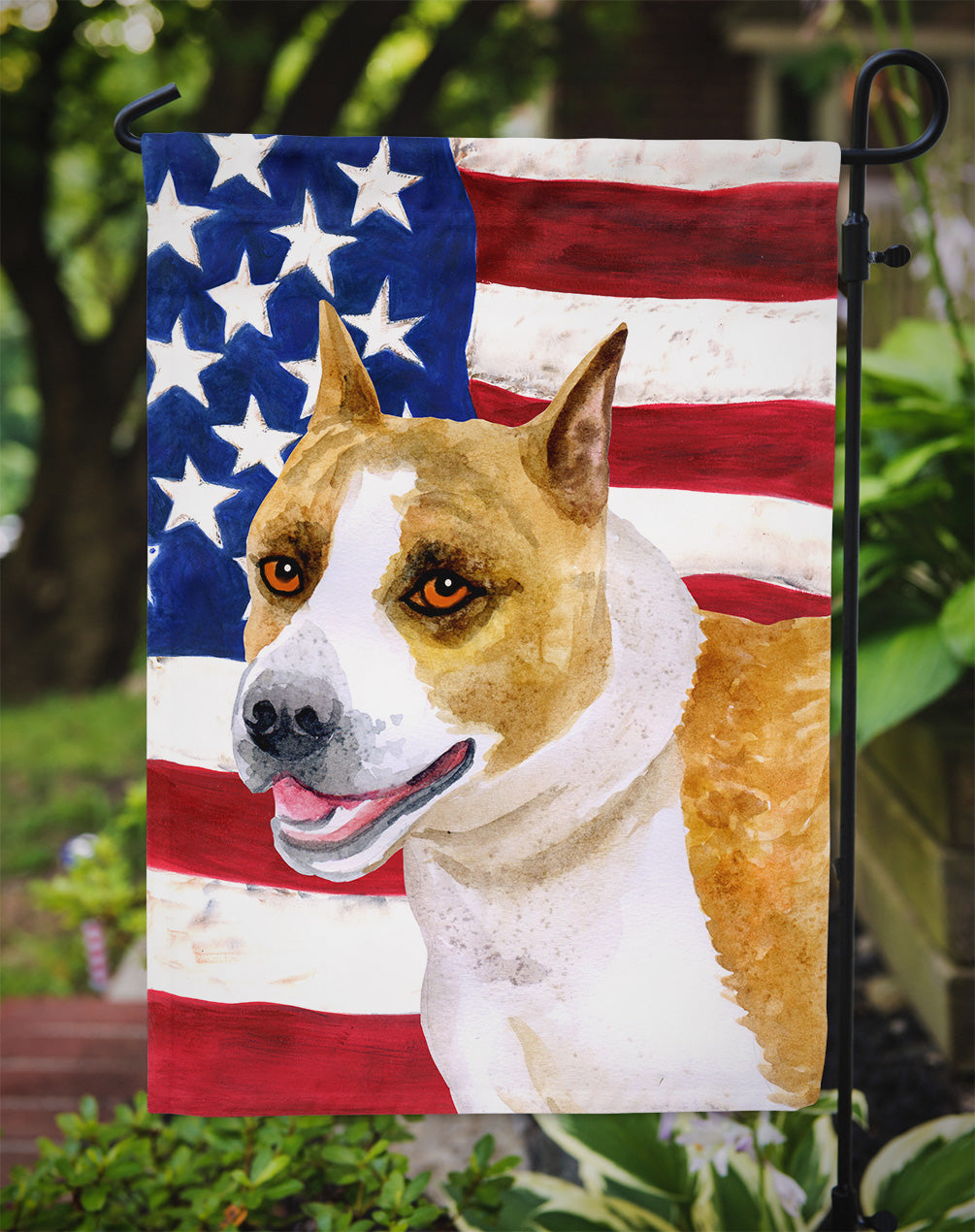 American Staffordshire Patriotic Garden Flag - Outdoor Decorative Yard Flag BB9644GF