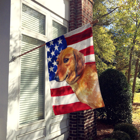 Dachshund Patriotic Flag Canvas House Size BB9652CHF