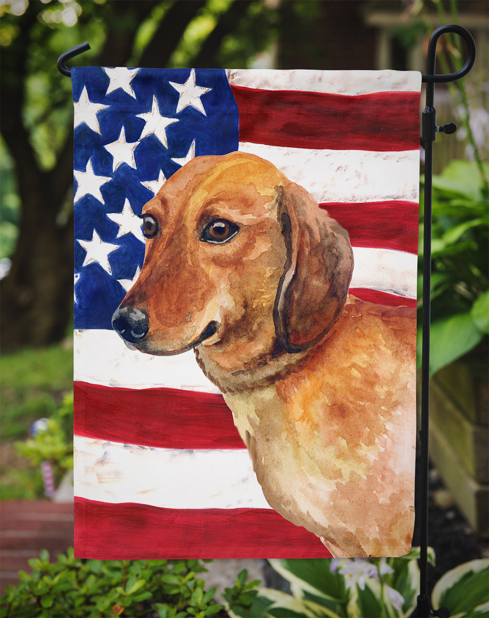 Dachshund Patriotic Garden Flag - Outdoor Decorative Yard Flag BB9652GF