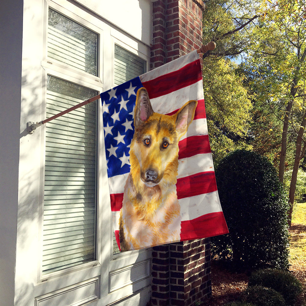 German Shepherd #2 Patriotic Flag Canvas House Size BB9711CHF