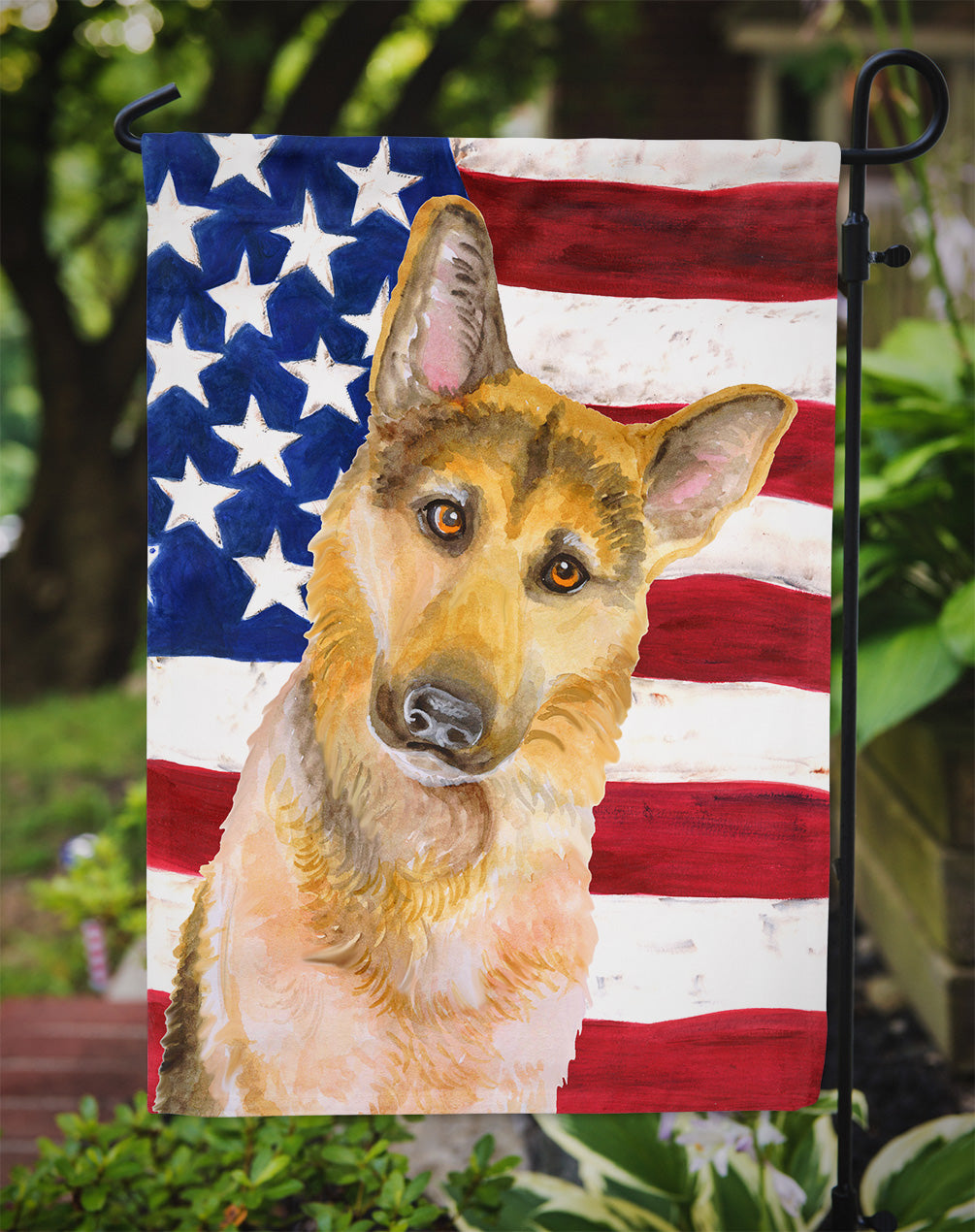 German Shepherd #2 Patriotic Garden Flag - Outdoor Decorative Yard Flag BB9711GF