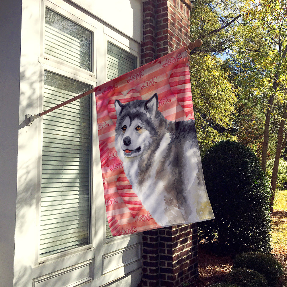 Alaskan Malamute Love Flag Canvas House Size BB9725CHF
