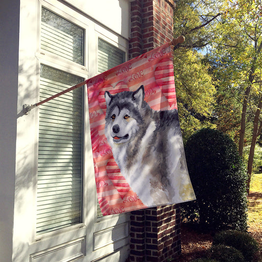 Alaskan Malamute Love Flag Canvas House Size BB9725CHF