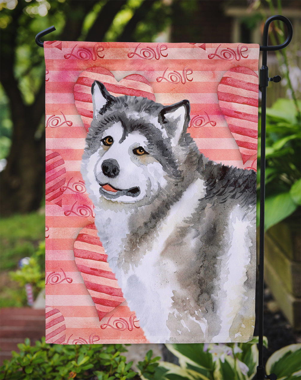 Alaskan Malamute Love Garden Flag - Outdoor Decorative Yard Flag BB9725GF