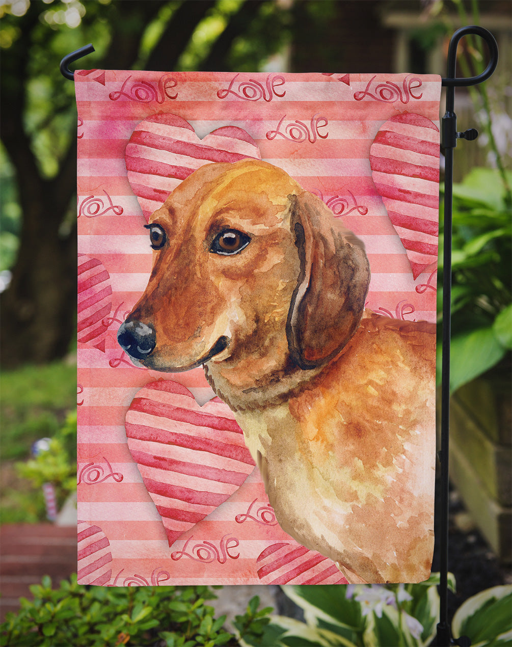 Dachshund Love Garden Flag - Outdoor Decorative Yard Flag BB9739GF