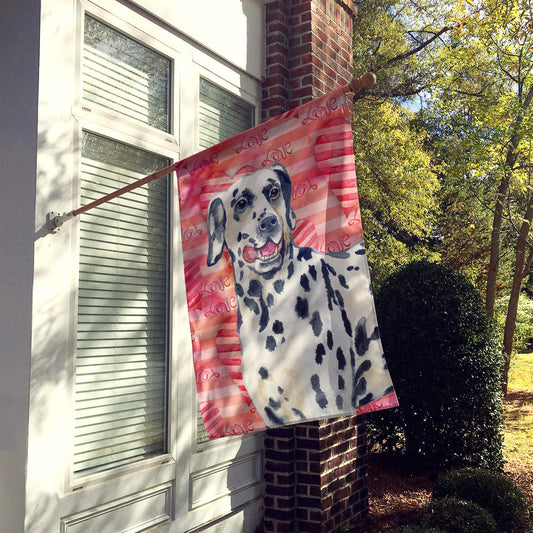 Dalmatian Love Flag Canvas House Size BB9740CHF