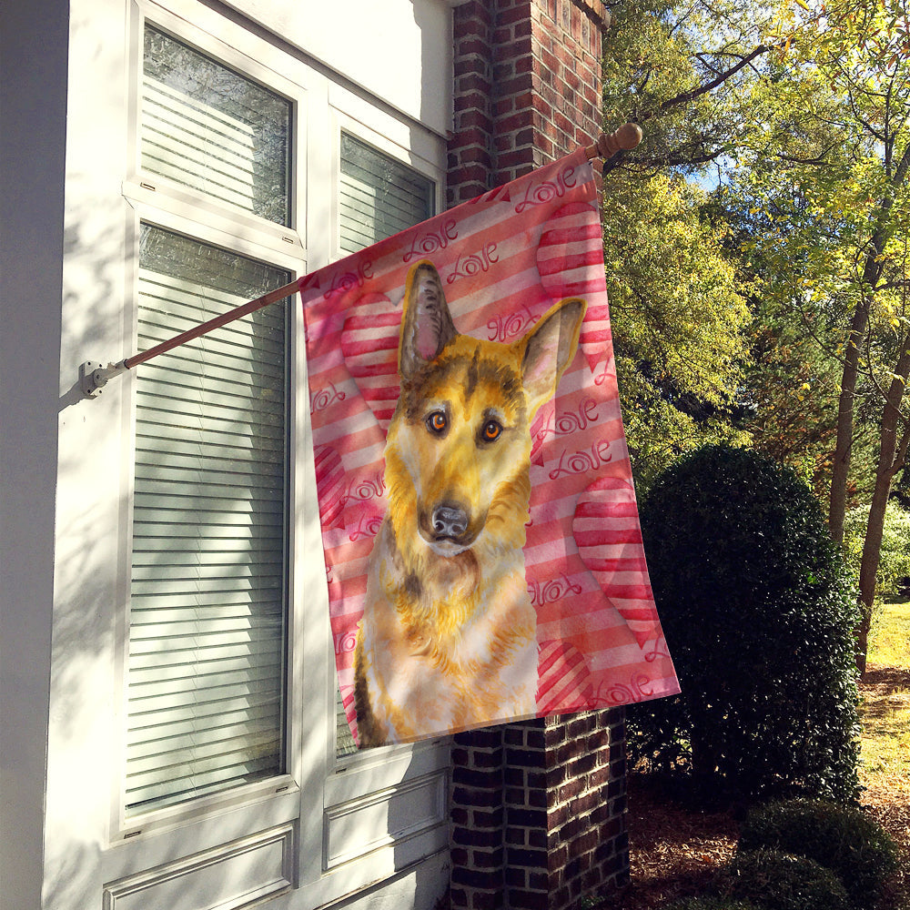 German Shepherd #2 Love Flag Canvas House Size BB9798CHF