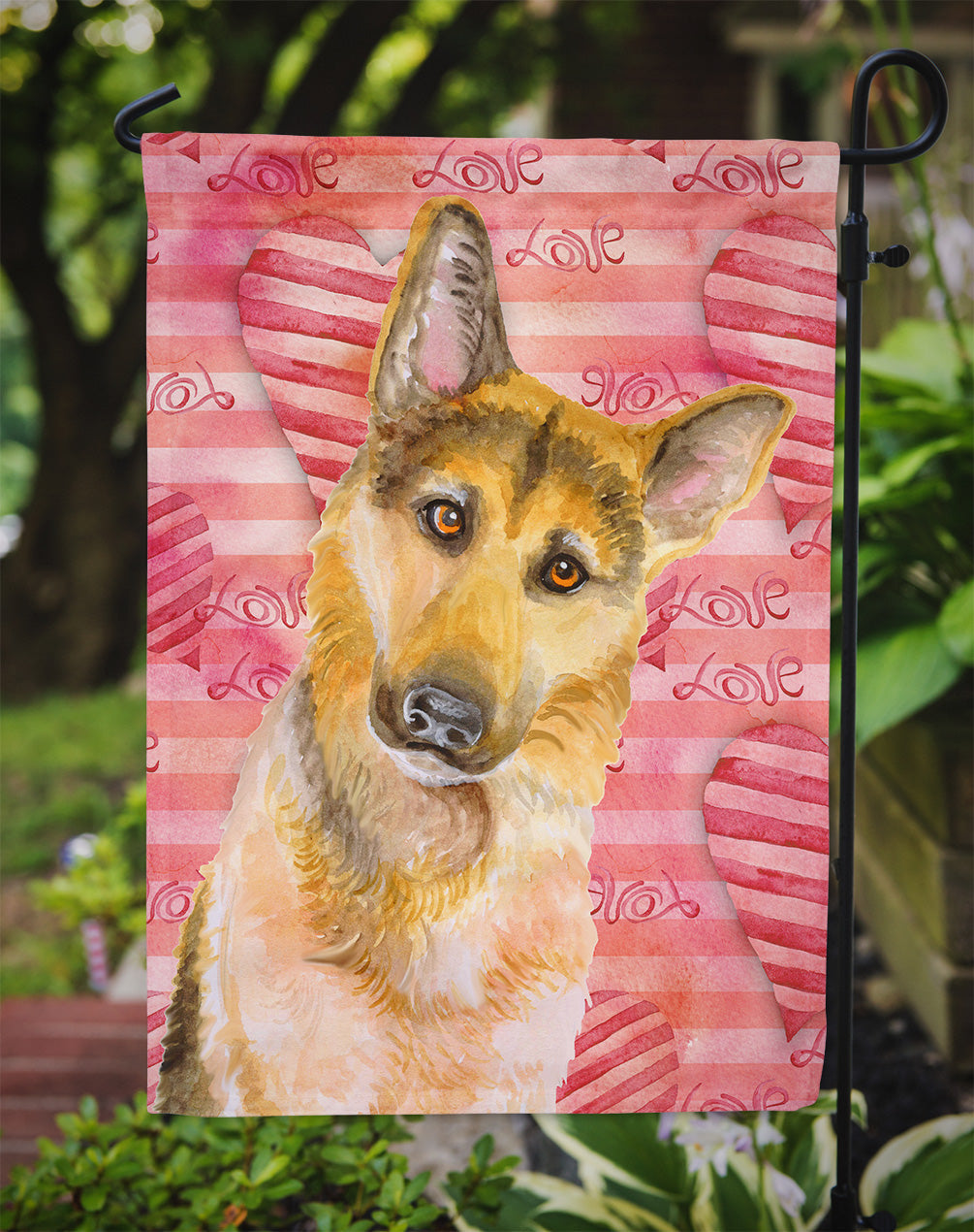 German Shepherd #2 Love Garden Flag - Outdoor Decorative Yard Flag BB9798GF