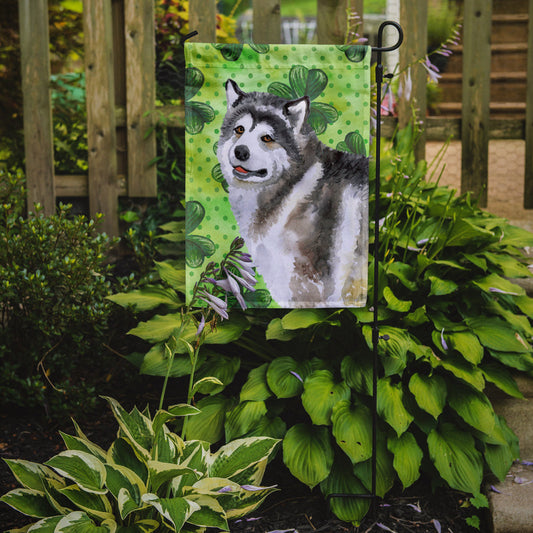 Alaskan Malamute St Patrick's Garden Flag - Outdoor Decorative Yard Flag BB9812GF