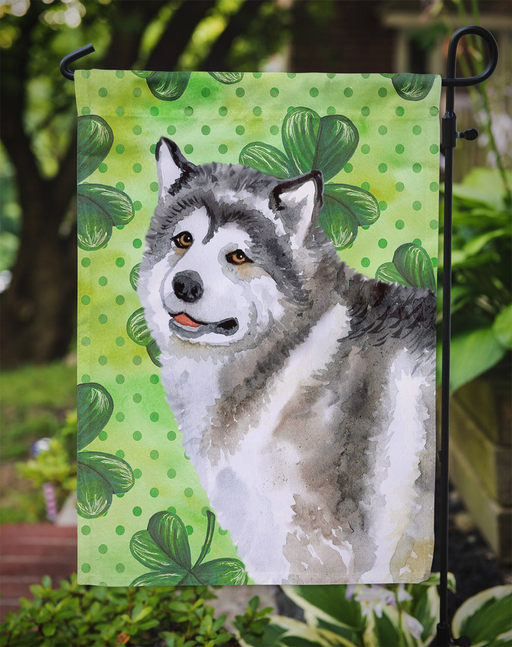Alaskan Malamute St Patrick's Garden Flag - Outdoor Decorative Yard Flag BB9812GF