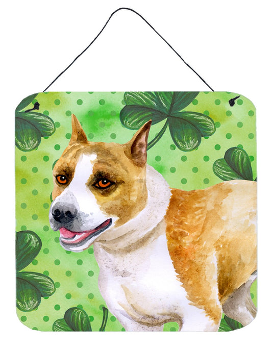 American Staffordshire St Patrick's Wall or Door Hanging Prints BB9818DS66