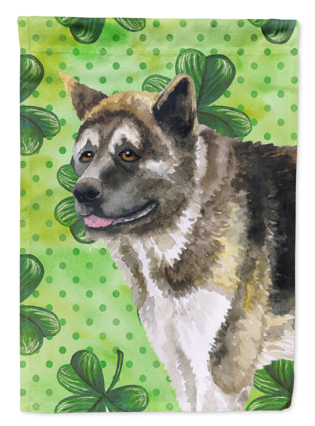 American Akita St Patrick's Flag Canvas House Size BB9843CHF