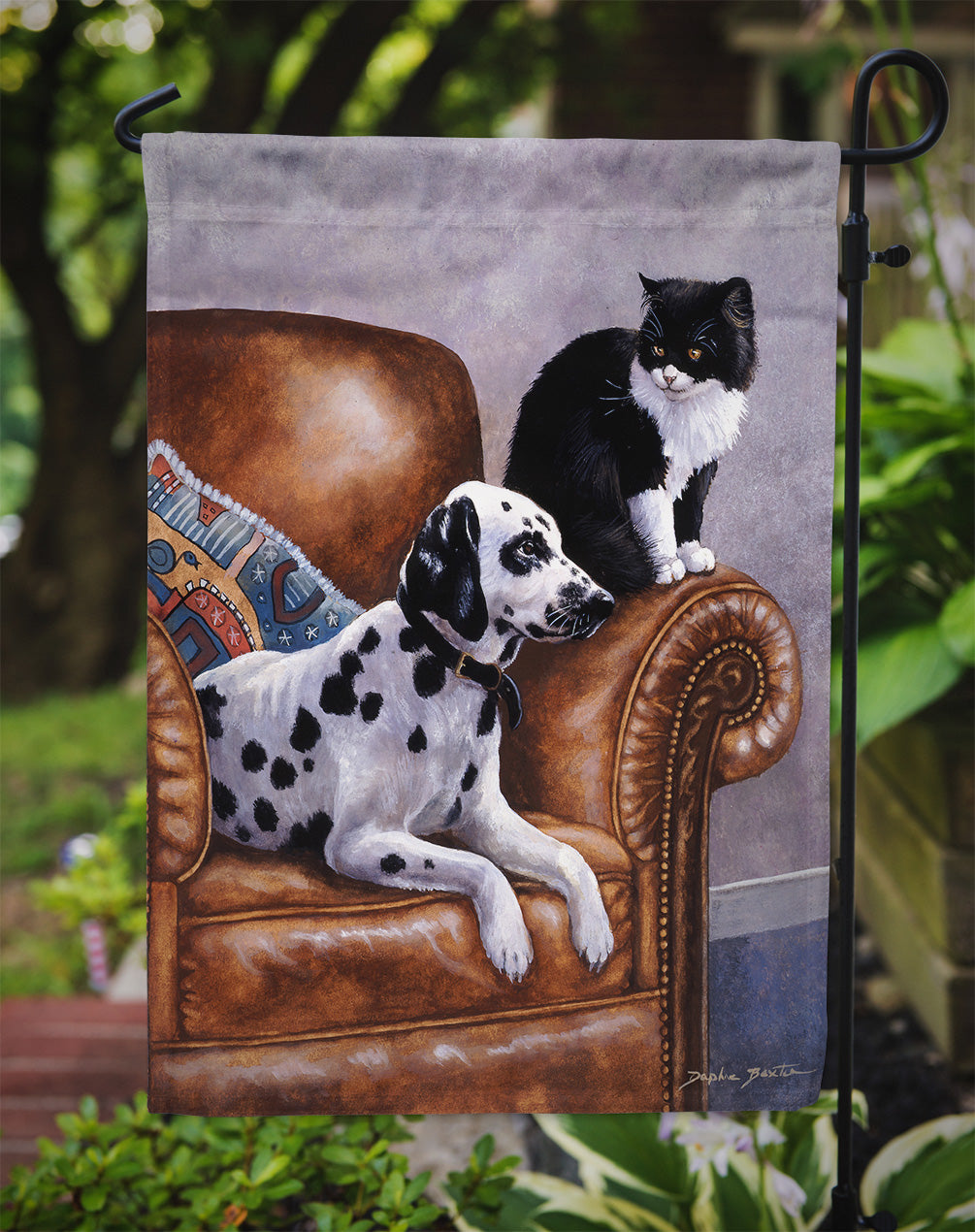 Dalmatian with Cat Garden Flag – Decorative Outdoor Yard Flag BDBA0265GF