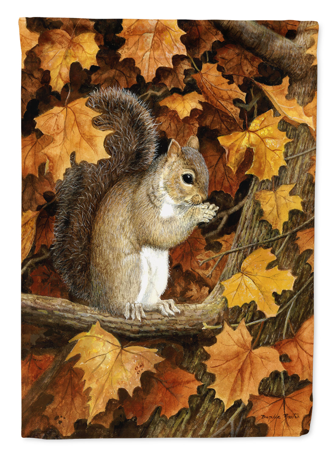 Autumn Grey Squirrel by Daphne Baxter Garden Flag – Decorative Outdoor Yard Flag BDBA0388GF