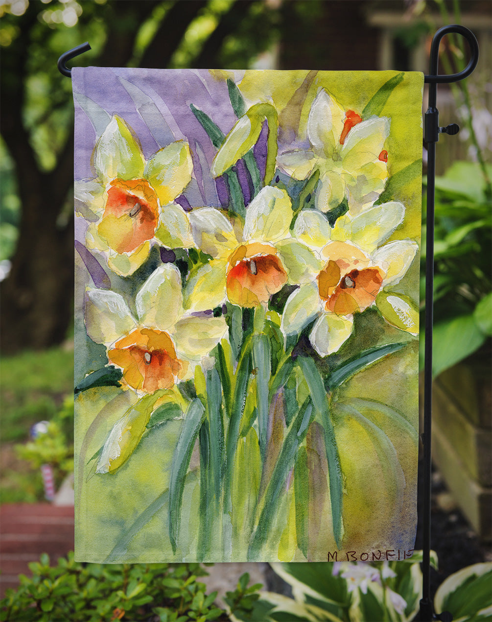 Daffodils by Maureen Bonfield Garden Flag – Decorative Outdoor Yard Flag BMBO0880GF