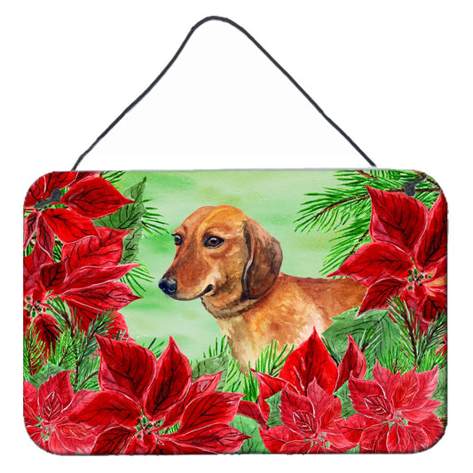 Dachshund Poinsettas Wall or Door Hanging Prints CK1300DS812