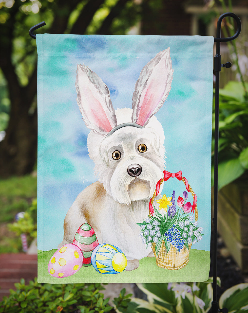Dandie Dinmont Easter Bunny Garden Flag - Outdoor Decorative Yard Flag CK1379GF