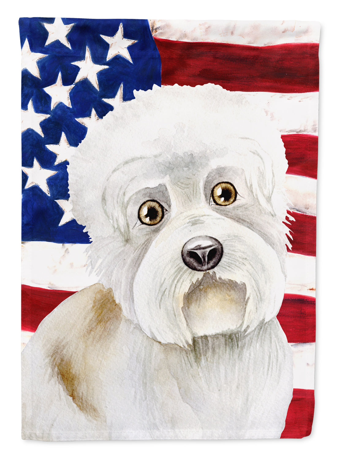 Dandie Dinmont Patriotic Flag Canvas House Size CK1386CHF