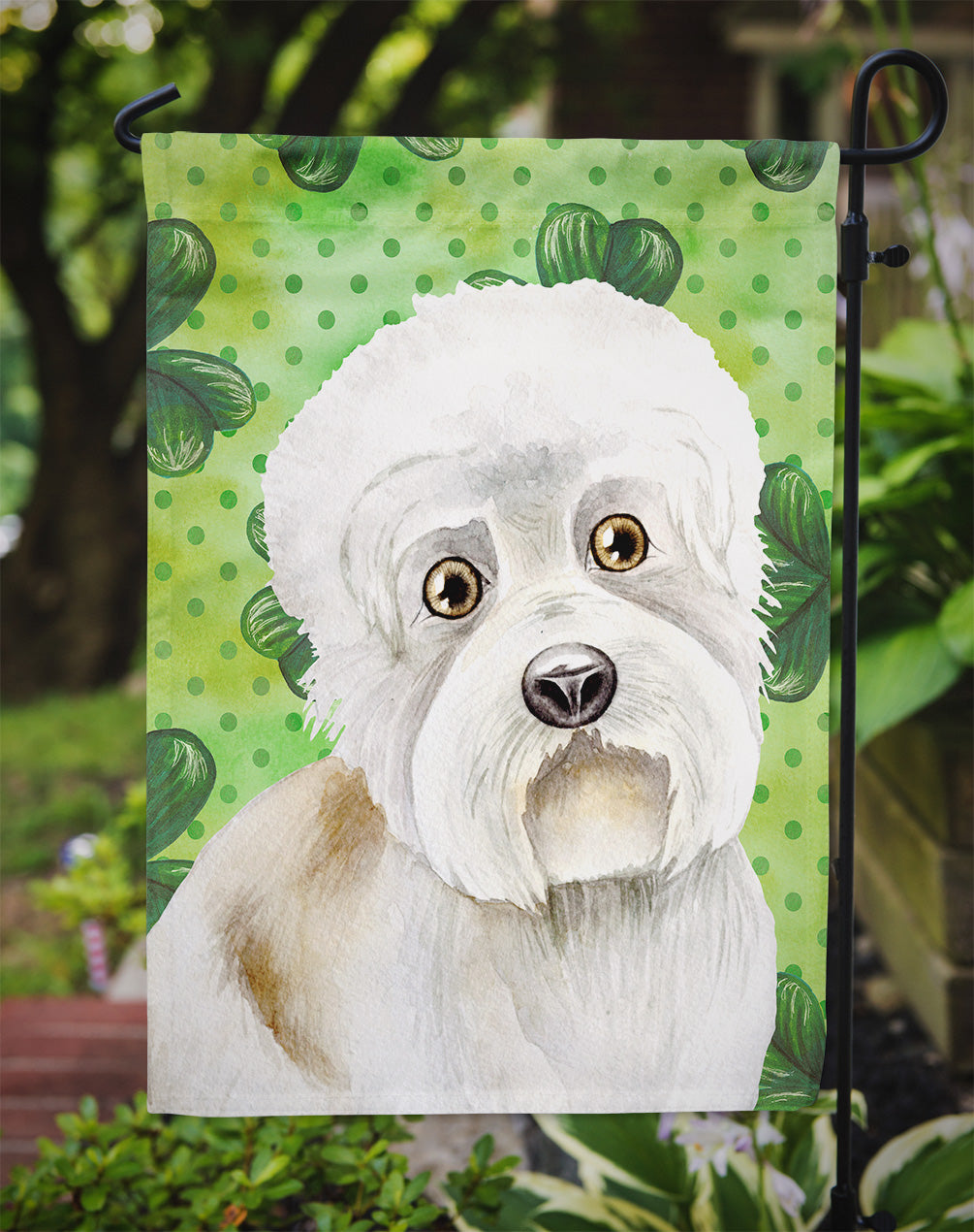 Dandie Dinmont Shamrocks Garden Flag - Outdoor Decorative Yard Flag CK1400GF