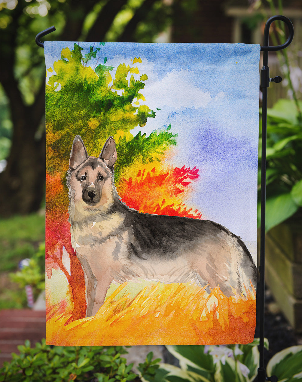 Fall German Shepherd Garden Flag - Outdoor Decorative Yard Flag CK1942GF