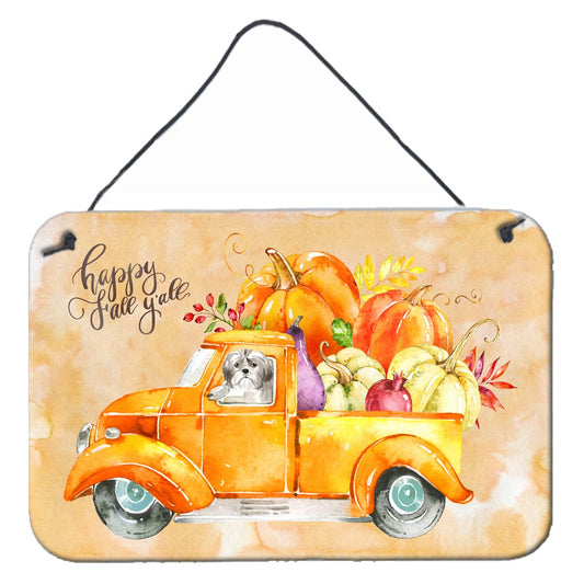 Fall Harvest Shih Tzu Puppy Cut Wall or Door Hanging Prints CK2635DS812