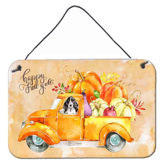 Fall Harvest Black Parti Cocker Spaniel Wall or Door Hanging Prints CK2662DS812