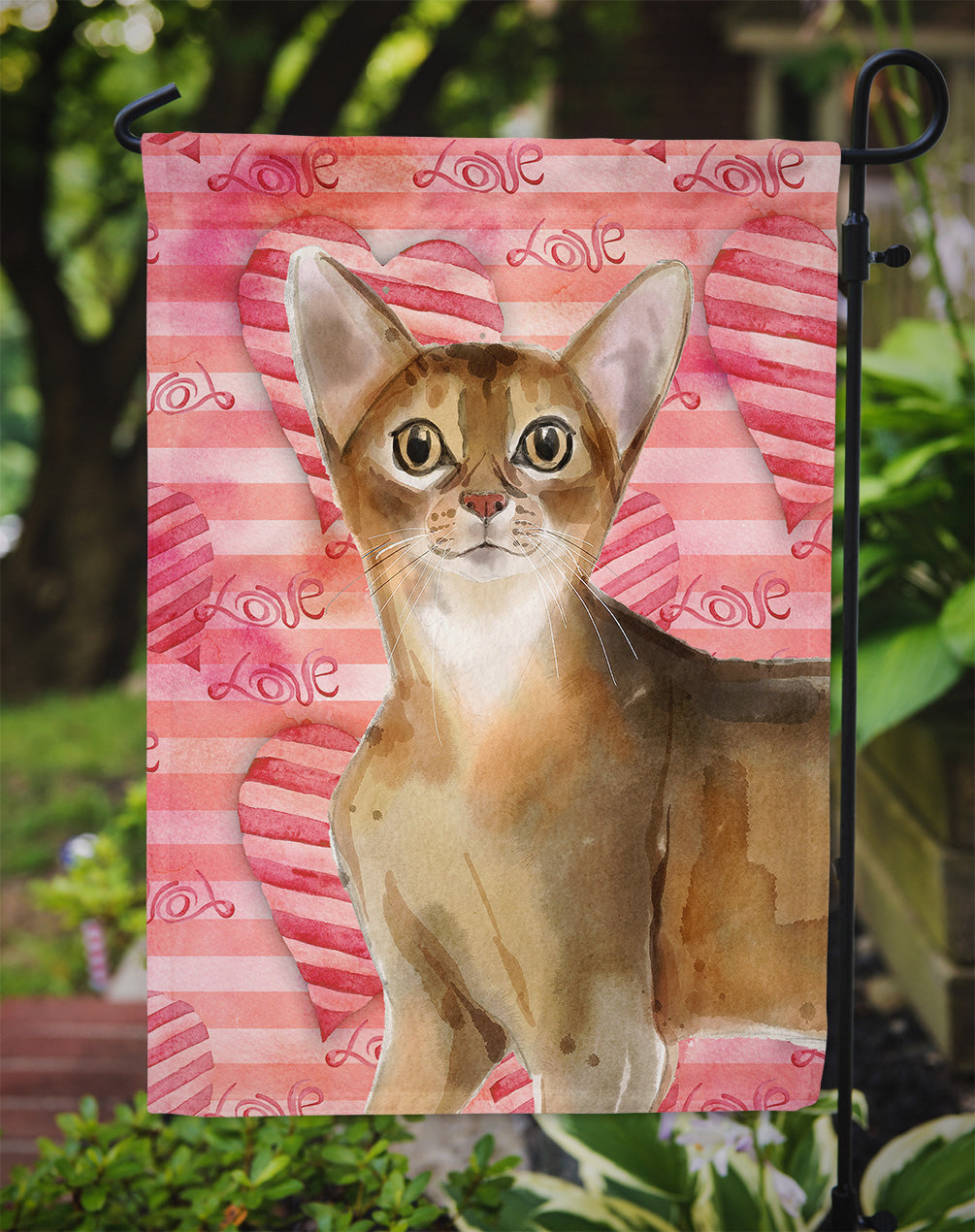 Abyssinian Cat Love Garden Flag - Outdoor Decorative Yard Flag CK3042GF