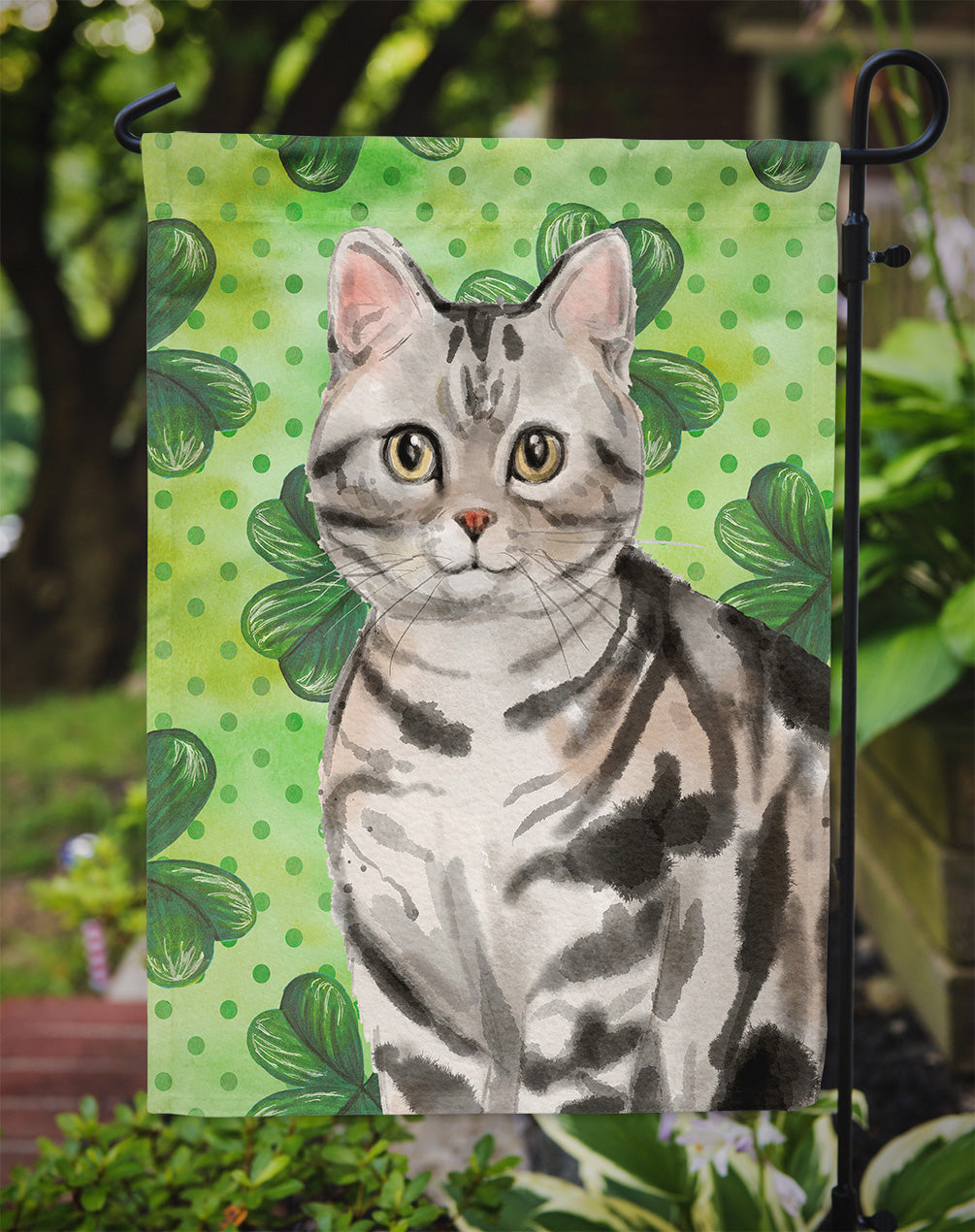 American Shorthair Shamrock Garden Flag - Outdoor Decorative Yard Flag CK3059GF