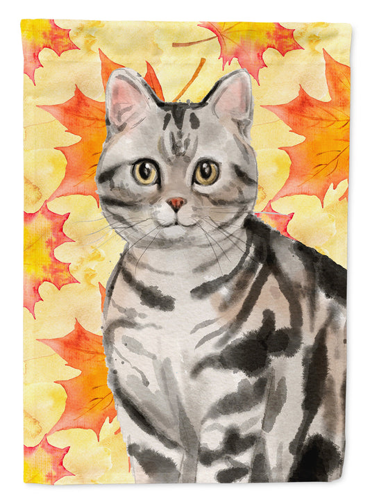 American Shorthair Fall Leaves Garden Flag - Outdoor Decorative Yard Flag CK3074GF