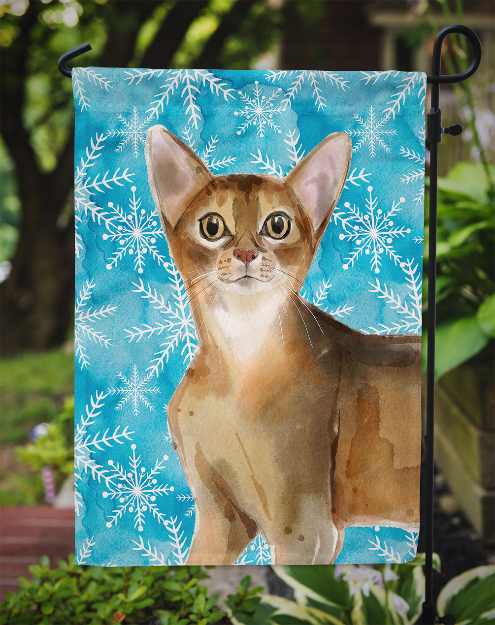 Abyssinian Winter Snowflake Garden Flag - Outdoor Decorative Yard Flag CK3102GF