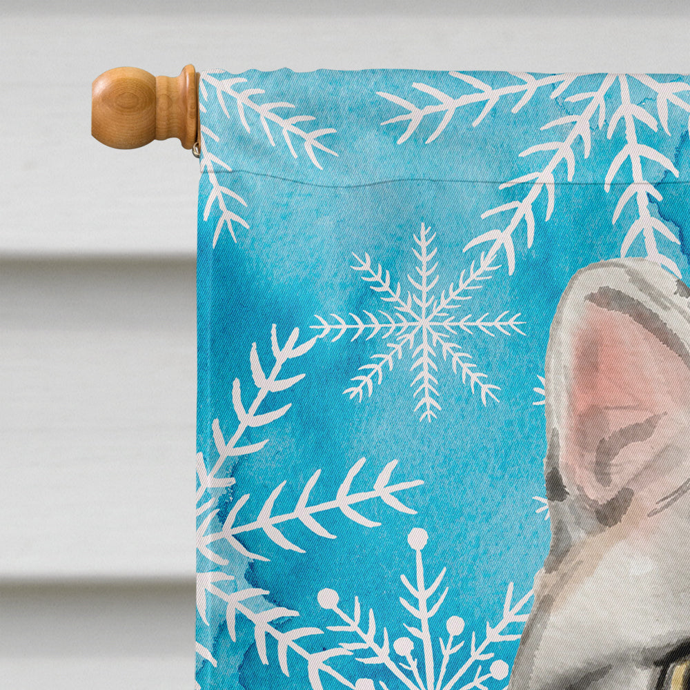 American Shorthair Winter Snowflake Flag Canvas House Size CK3104CHF