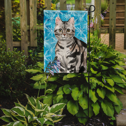 American Shorthair Winter Snowflake Garden Flag - Outdoor Decorative Yard Flag CK3104GF