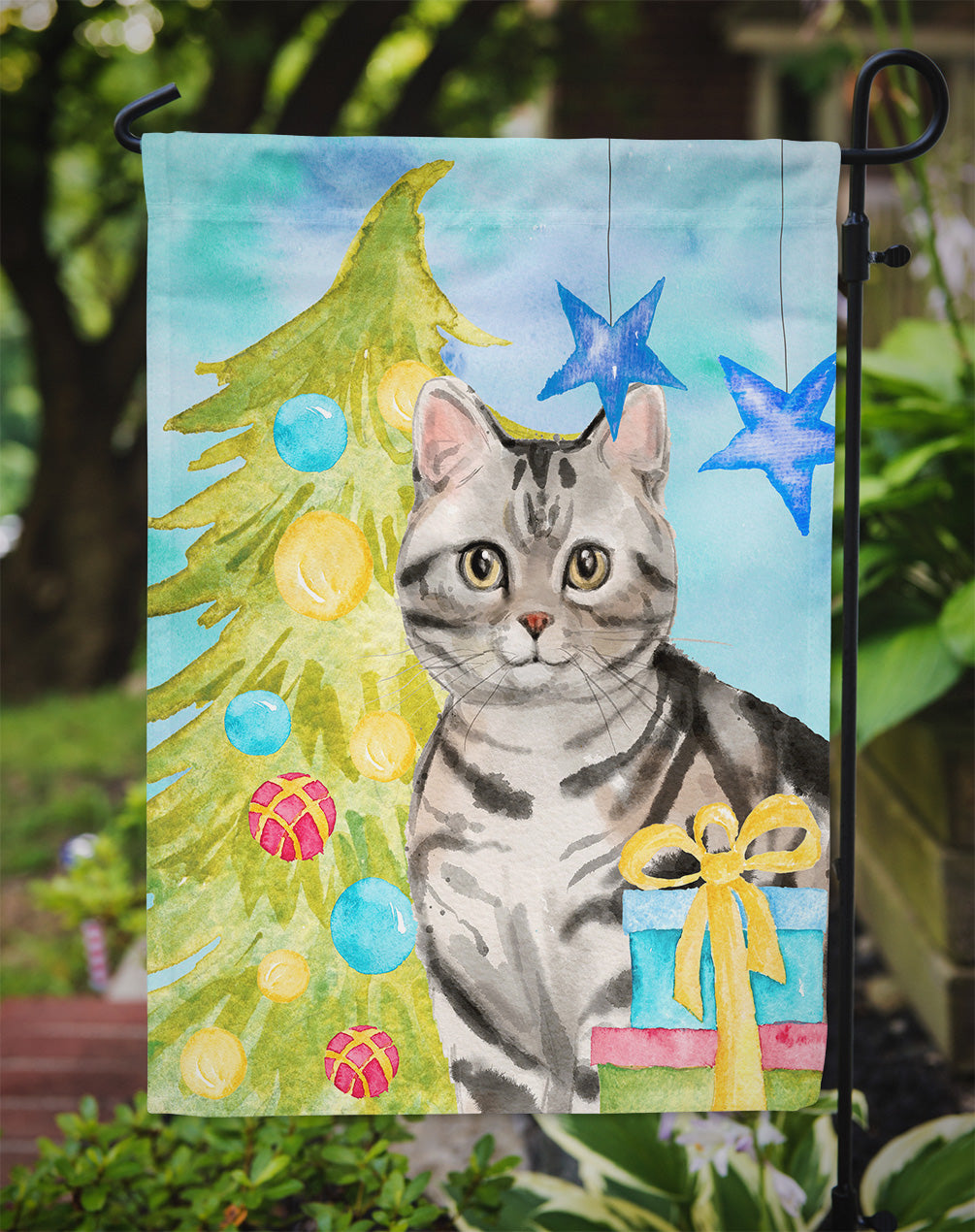 American Shorthair Christmas Presents Garden Flag - Outdoor Decorative Yard Flag CK3119GF