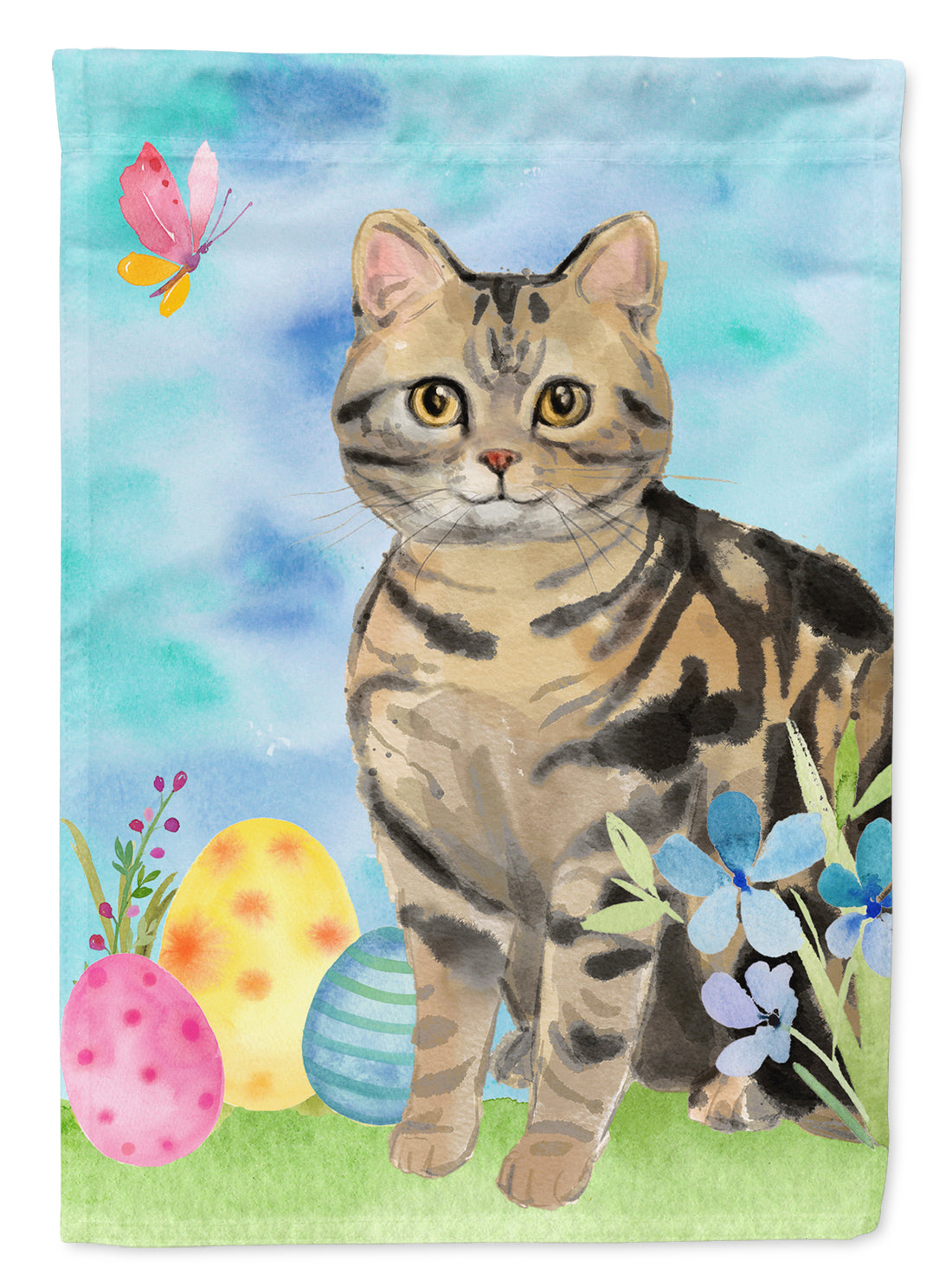 American Shorthair Brown Tabby Easter Eggs Garden Flag - Outdoor Decorative Yard Flag CK3133GF