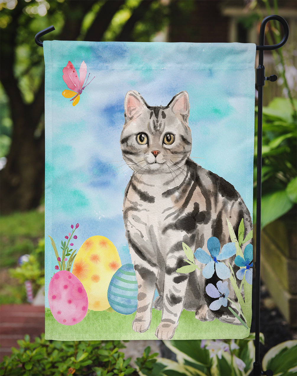 American Shorthair Easter Eggs Garden Flag - Outdoor Decorative Yard Flag CK3134GF