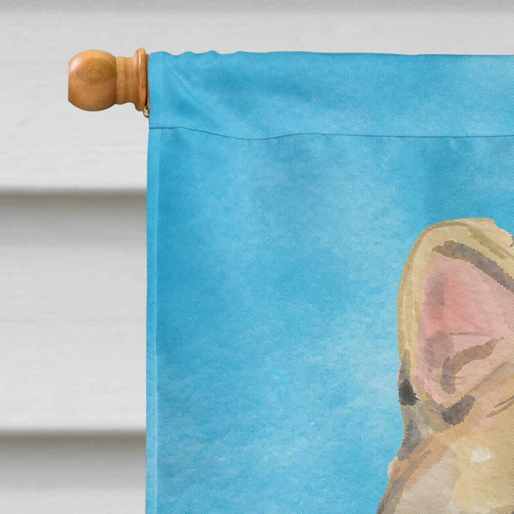 American Shorthair Brown Tabby in Sunflowers Flag Canvas House Size CK3148CHF