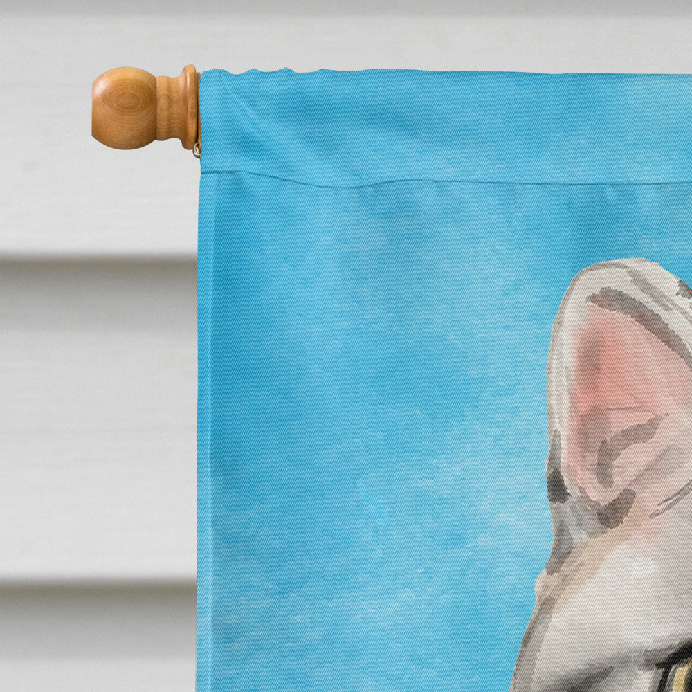 American Shorthair in Sunflowers Flag Canvas House Size CK3149CHF